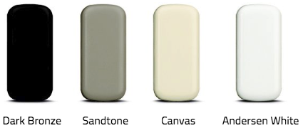 Andersen wireless open/close sensor colors: Dark Bronze, Sandtone, Canvas, Andersen White